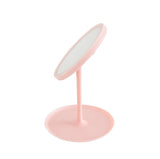 Espejo con Luz Led Circular con Base 27x18cm COD 220115 220156 8.2 - Blanco y Rosado